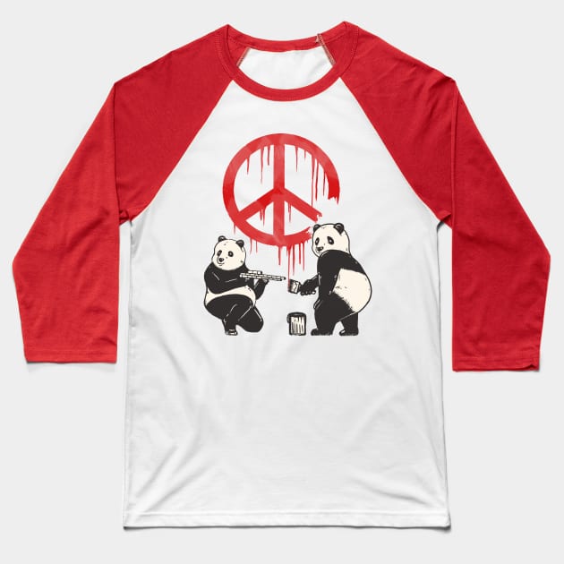 Pandalism Peace Sign Baseball T-Shirt by fathi